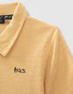 Boys’ wheat organic polo shirt with guitar on back -4