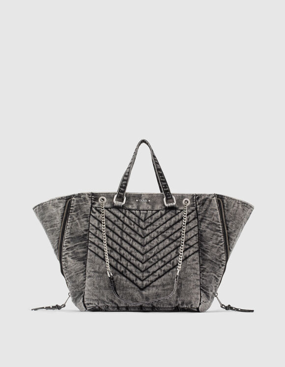 DENIM 1440 women’s quilted chevron tote bag