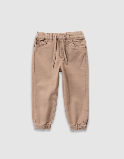 Boys’ beige loose jeans with elasticated waist - IKKS