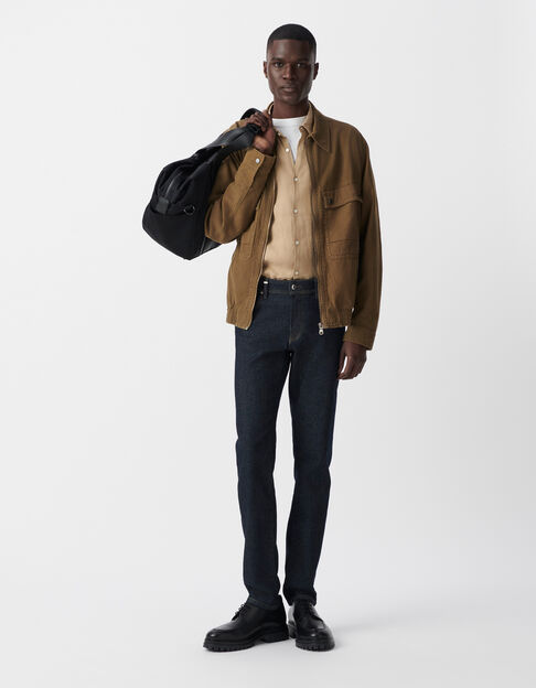 Blouson bronze coton lin esprit army Homme - IKKS