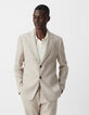 Veste de costume beige lin mélangé Homme-2