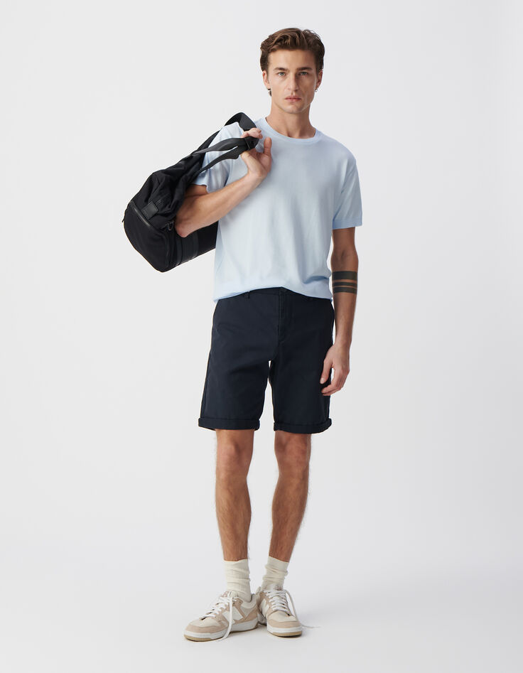 Men’s sky cotton modal crew neck T-shirt-1