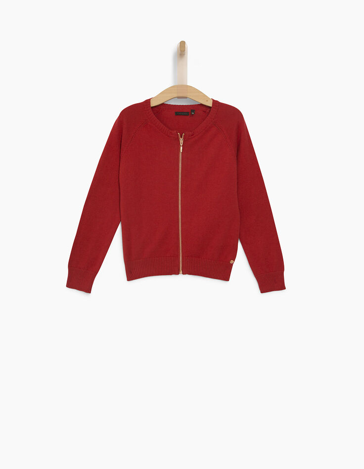 Cardigan rouge fille-1 Cardigan rouge fille-1