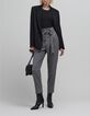 Pantalon carotte gris motif chevrons 7/8e Femme-2