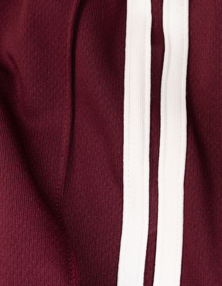 Pantalon de jogging bordeaux rayures blanches fille-6