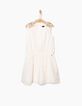 Robe blanc cassé foil et sequins dorés fille-2