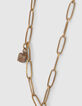 Collier maille dor&eacute;e pendentif femme-4