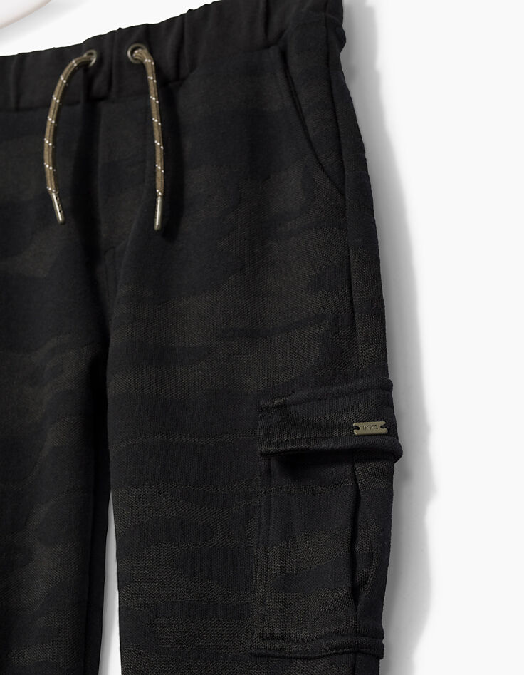 Pantalon jogging gris camouflage à poches garçon-4 Pantalon jogging gris camouflage à poches garçon-4