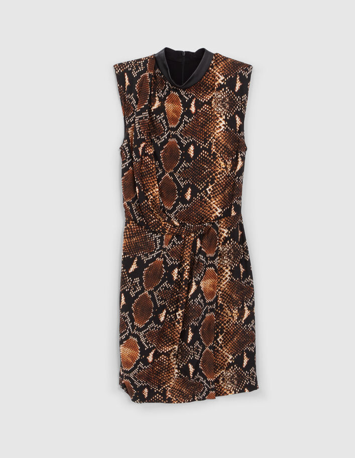 Pure Edition–Women’s mahogany dress with rock python print - IKKS