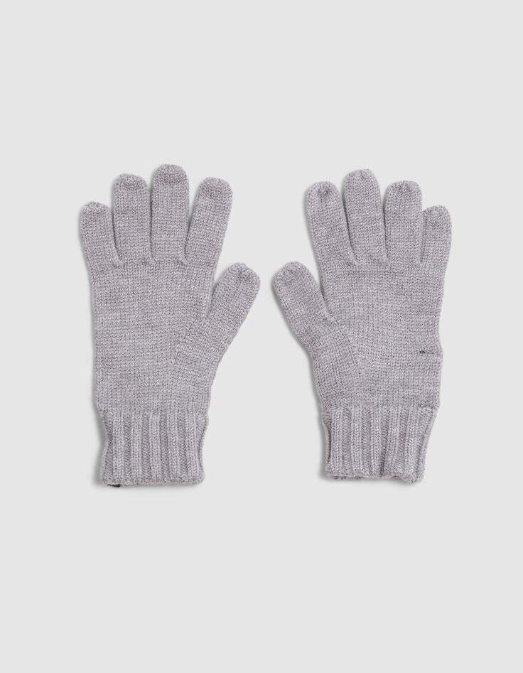 Guantes grises de punto reciclado para niño-3