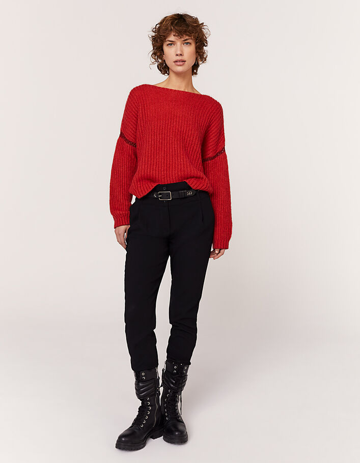 Women’s strawberry fluffy wool V-neck sweater-7