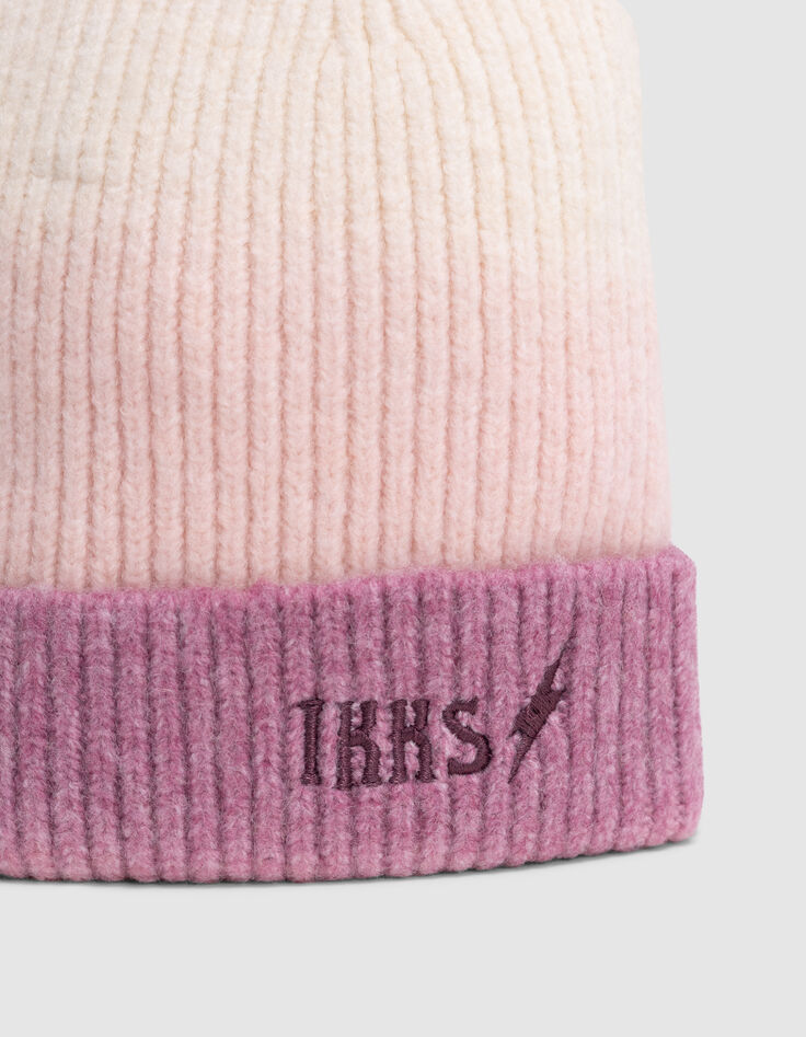 Bonnet rose tricot effet deep dye fille-5