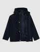 Blaue Jungenwindjacke mit Kapuze, Nylon, faux-uni-7