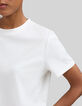 Wei&szlig;es Damen-T-Shirt aus Bio-Baumwolle mit Schmuckbesatz-5