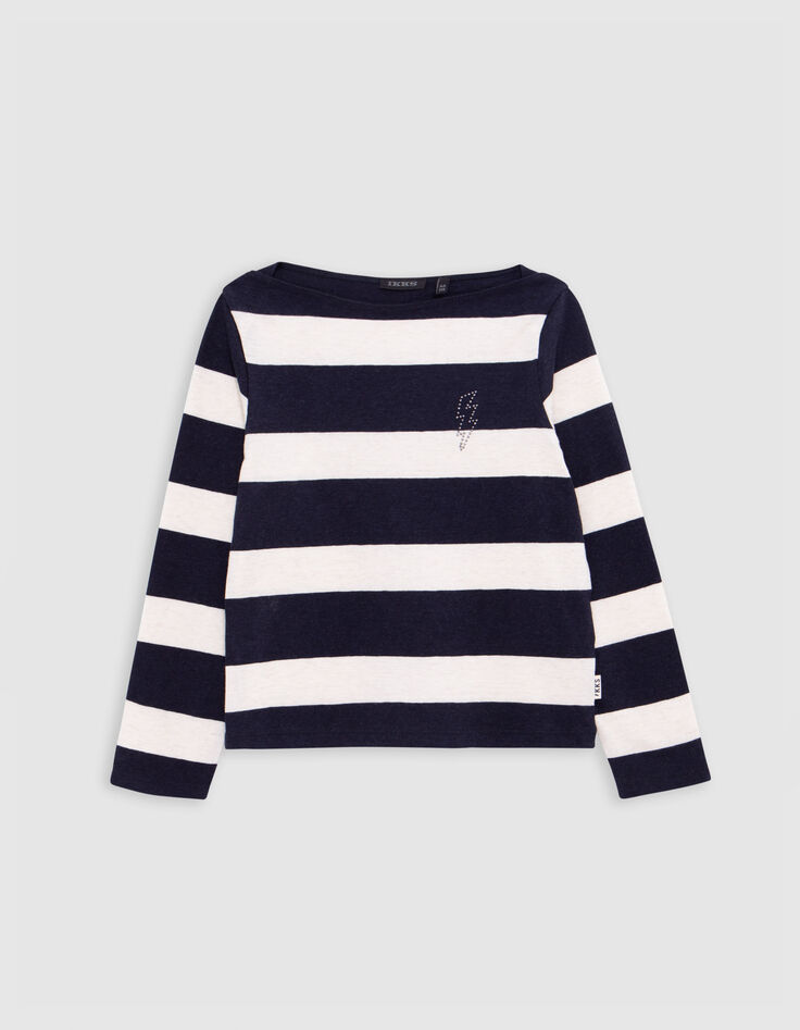 Camiseta marinera rayo tachuelas mensaje espalda niña-1 Camiseta marinera rayo tachuelas mensaje espalda niña-1