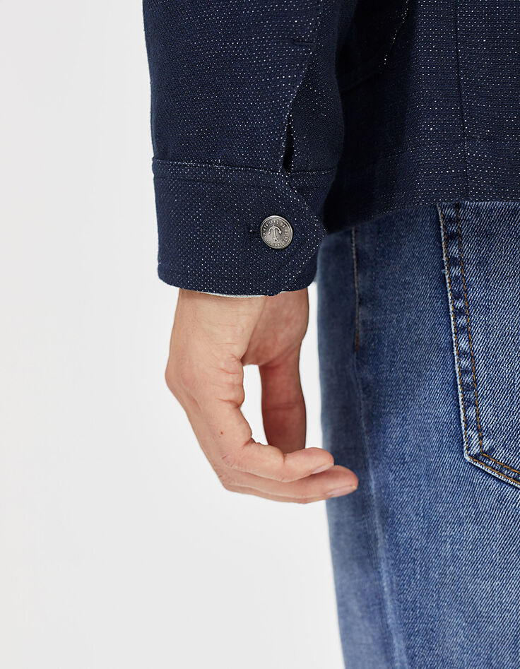 Caban indigo jacquard pois Homme-4