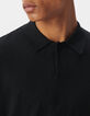 Polo negro punto flameado hombre-4