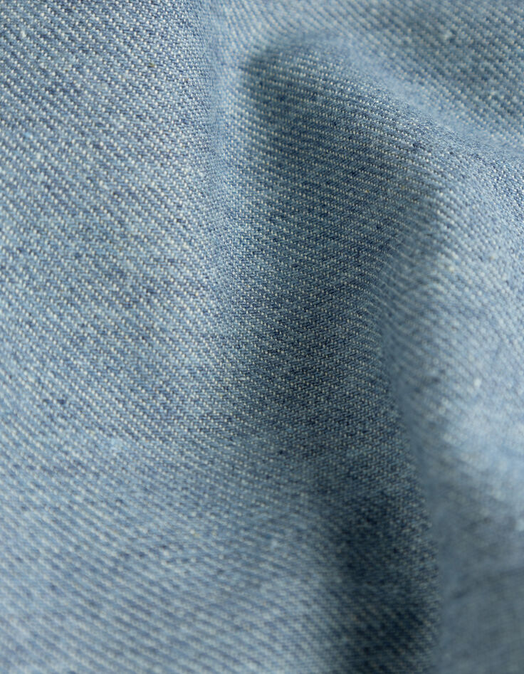 Blaue Herren-Jeansjacke im Workerstil-8