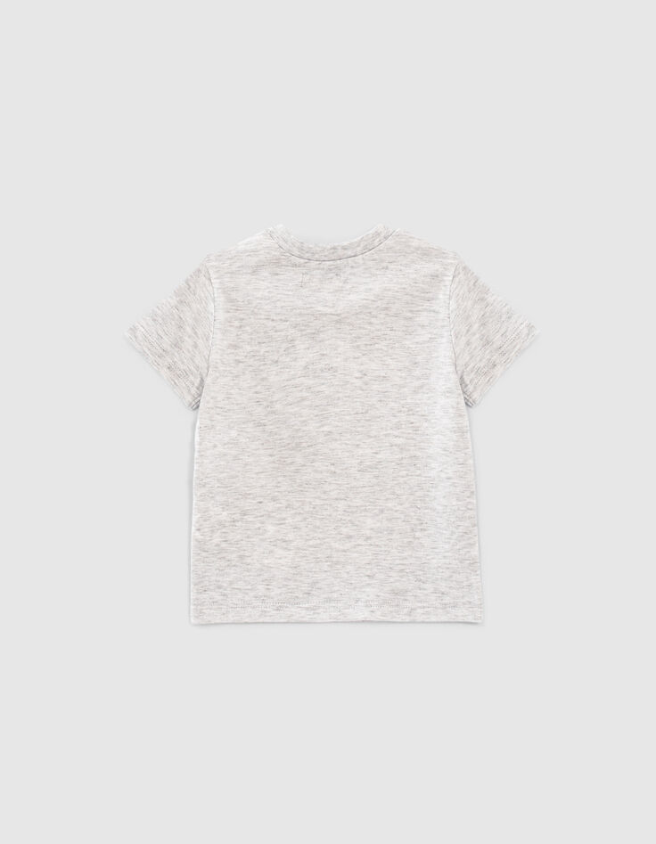Camiseta gris algodón ecológico tigre motorista bebé niño-2