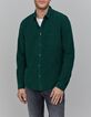 Chemise verte velours milleraies Homme-1