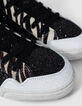 Baskets noires micro sequins et cuir motif zèbre Femme-5