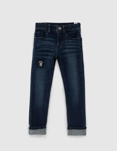 Skinny rinse jeansbroek met badge jongens  - IKKS