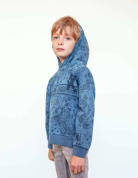 Sudadera azul oscuro estampado bandana con capucha niño 