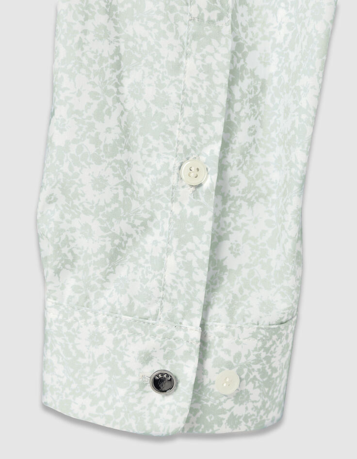 Slim getailleerd groen overhemd Liberty stof motief bloemen Heren-7