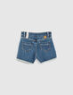 Medium blue jeansshort franjes aan de pijpen meisjes-3