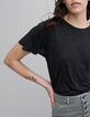 Tee-shirt noir viscose iris&eacute;e Femme-4