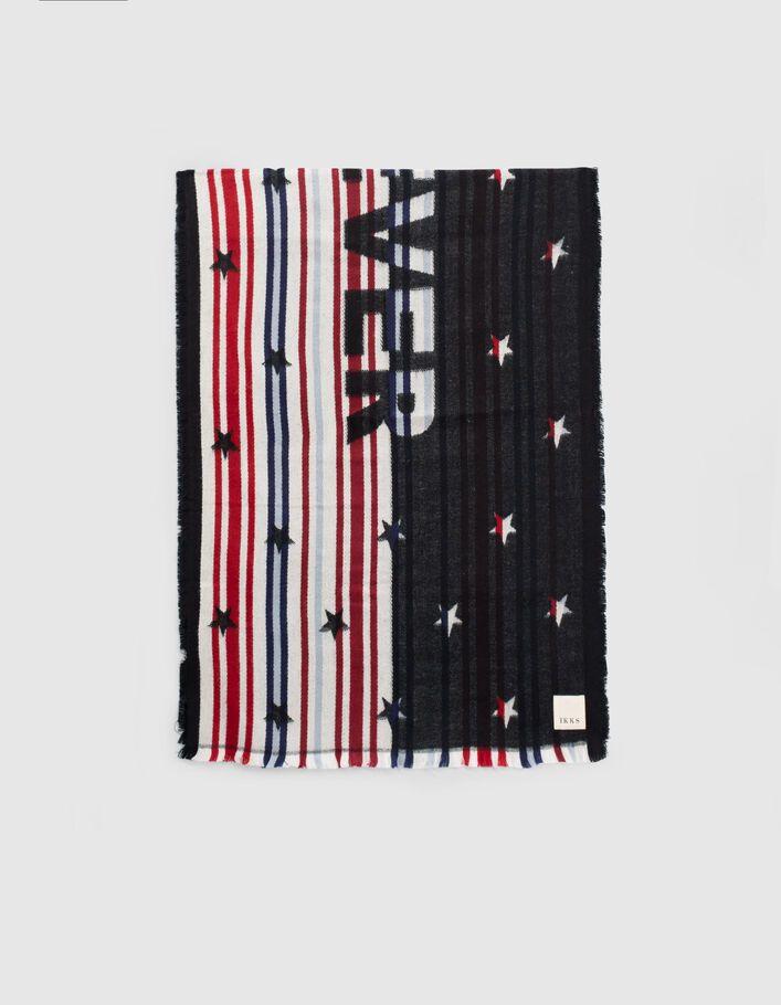 Women’s stars and stripes scarf with wool - IKKS