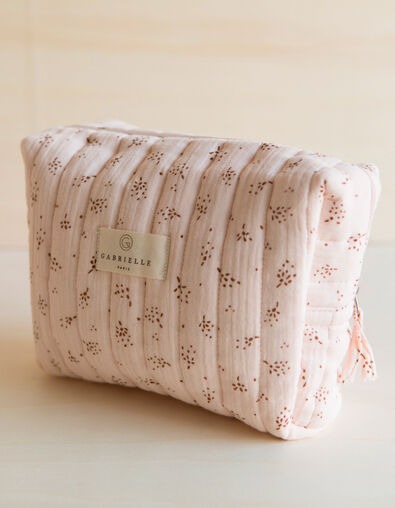 GABRIELLE PARIS pink organic cotton gauze toiletries bag - IKKS