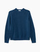 Pull bleu canard mousseux à col rond Homme-1