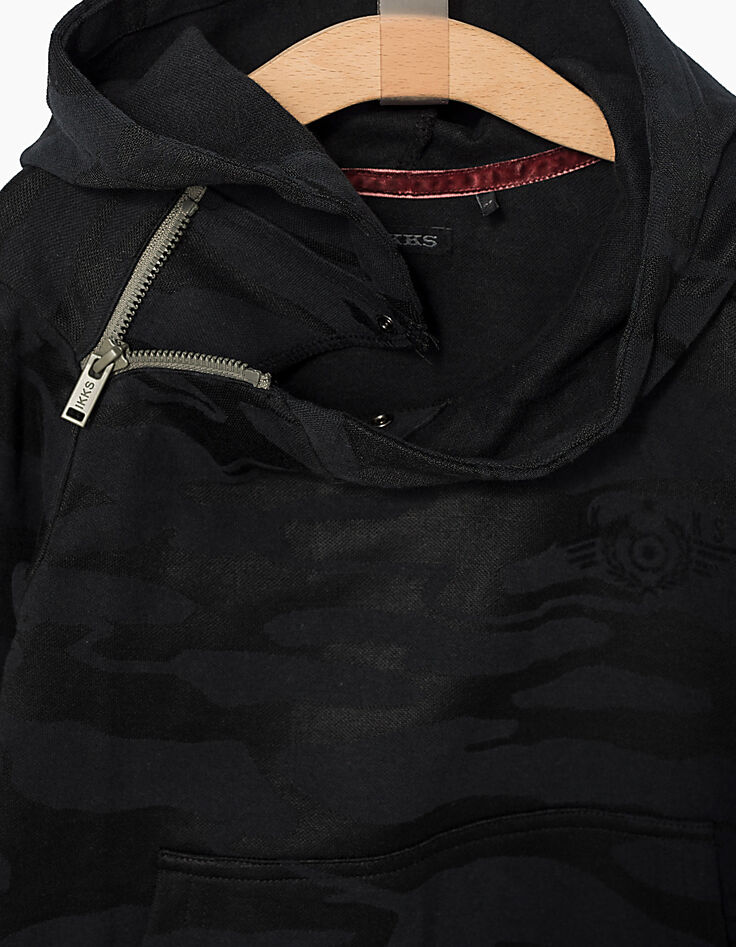 Boys’ grey camouflage hooded sweatshirt-3