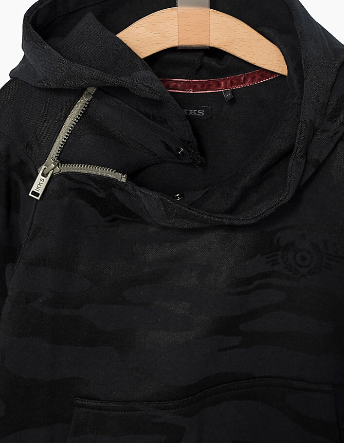Boys’ grey camouflage hooded sweatshirt - IKKS