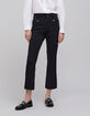 Pantal&oacute;n flare negro con bolsillos con cremalleras mujer-2