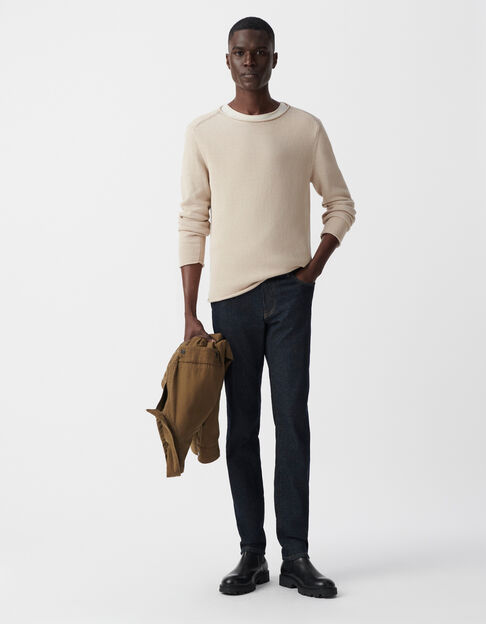 Men’s flax knit sweater with rolled edges - IKKS