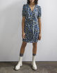 Korte crêpe jurk camouflage-bloemenprint dames-1