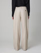 Pure Edition-Pantalon flare sésame flanelle Femme-3