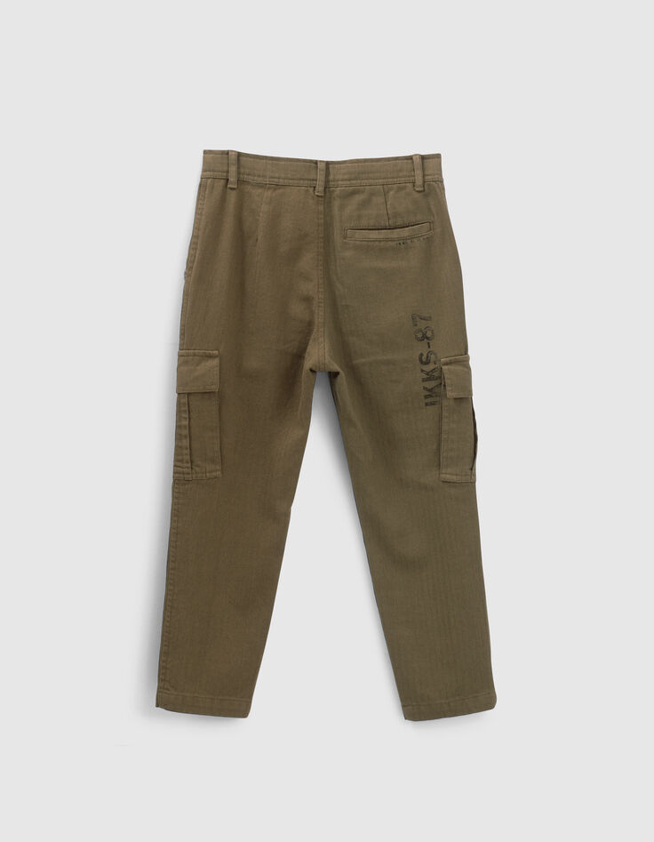 Boys’ khaki chevron combat trousers-4