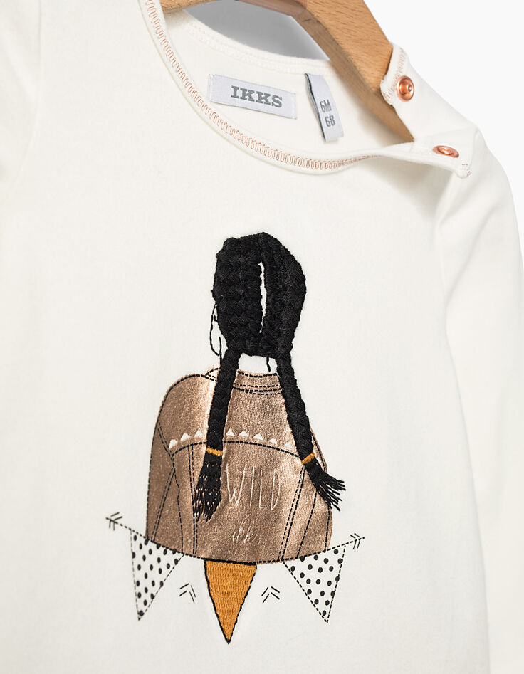 Camiseta blanca bebé niña-2