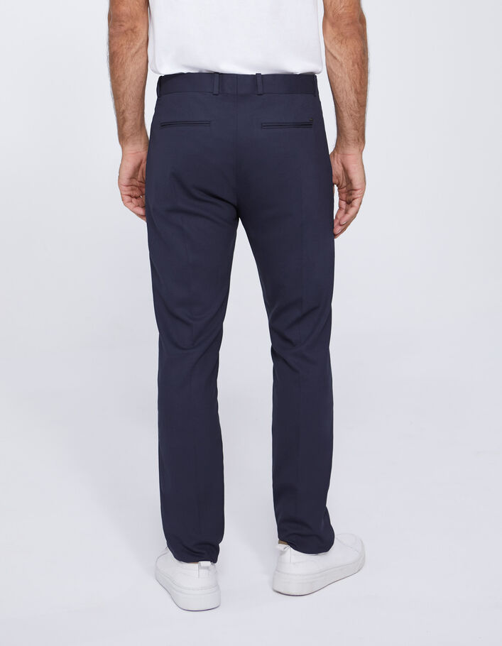 Men’s navy Seersucker SLIM suit trousers - IKKS