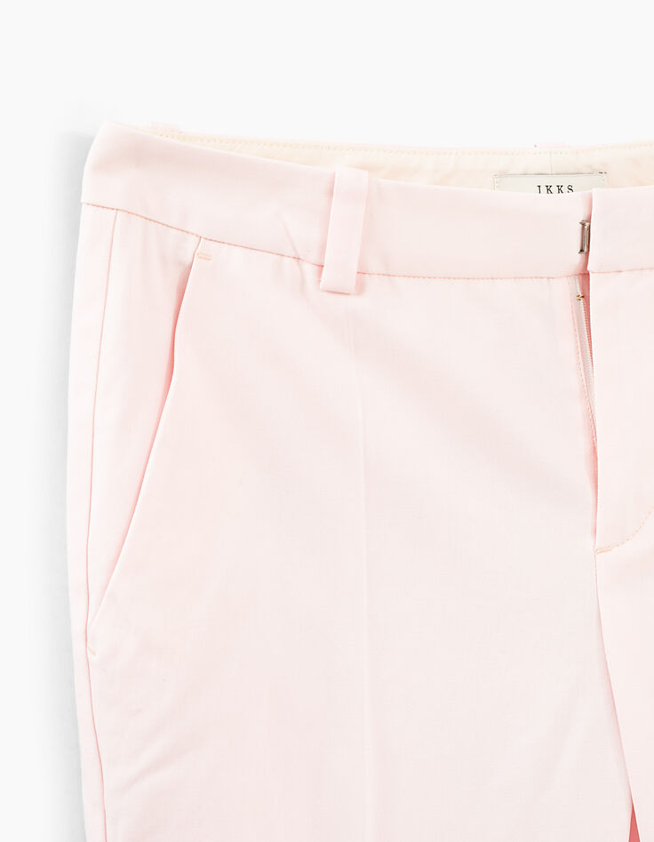 Rosa Crop-Damenhose aus Baumwollgabardine-3