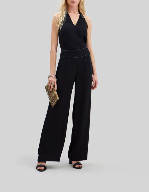 Zwarte jumpsuit Pure Edition gerecycleerd blote rug Dames - IKKS