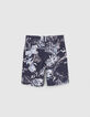 Boys’ navy Bermuda shorts with coral and anchor print-4