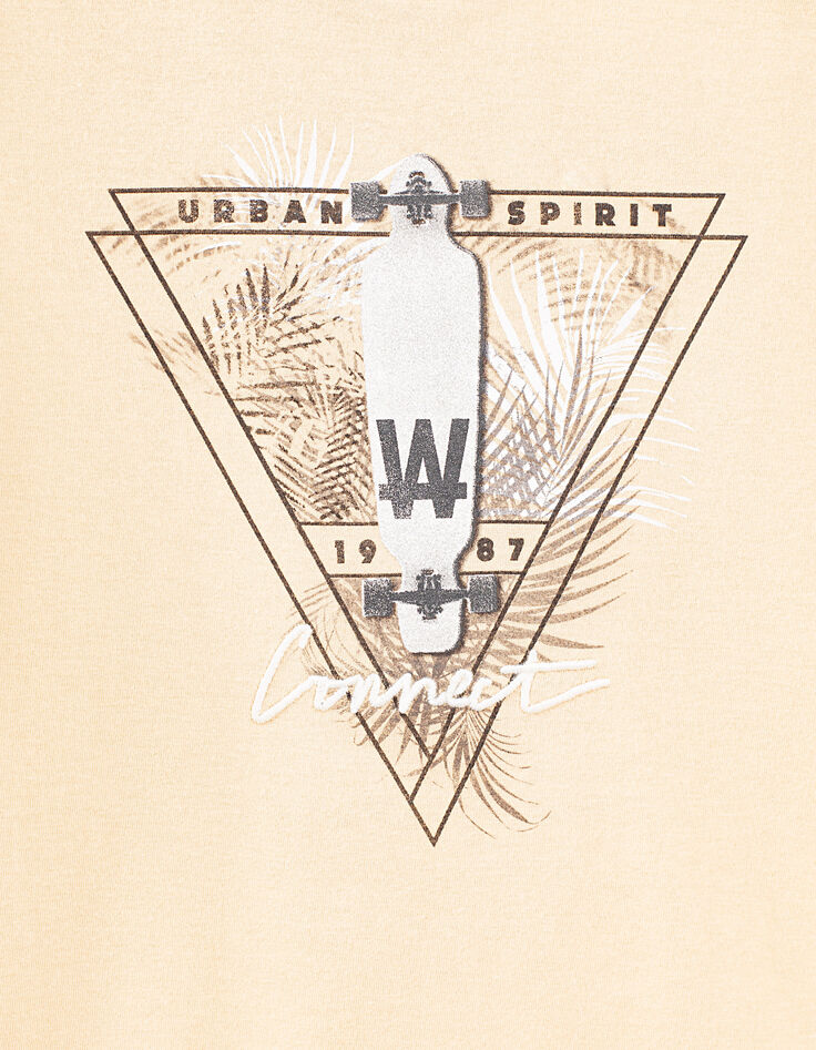 Boys’ medium yellow organic T-shirt + skateboard image-2