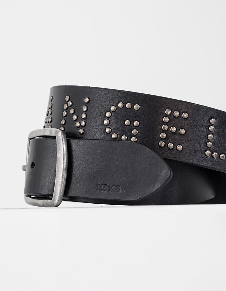Women’s wide black leather Los Angeles stud belt-4