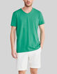 Men’s petrol organic cotton Essential V-neck T-shirt-1