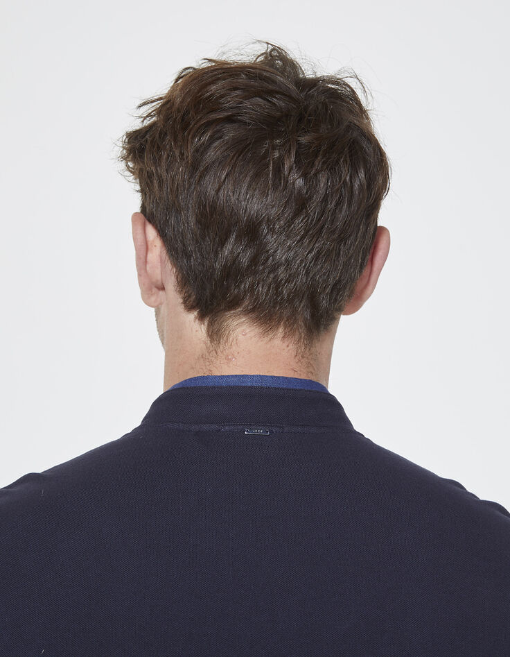 Men's dark blue polo shirt-5 Men's dark blue polo shirt-5