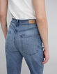 Women's straight waterless button-down denim jeans-4